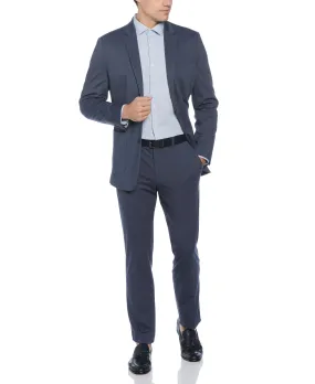 Slim Fit Microgrid Knit Medium Navy Suit