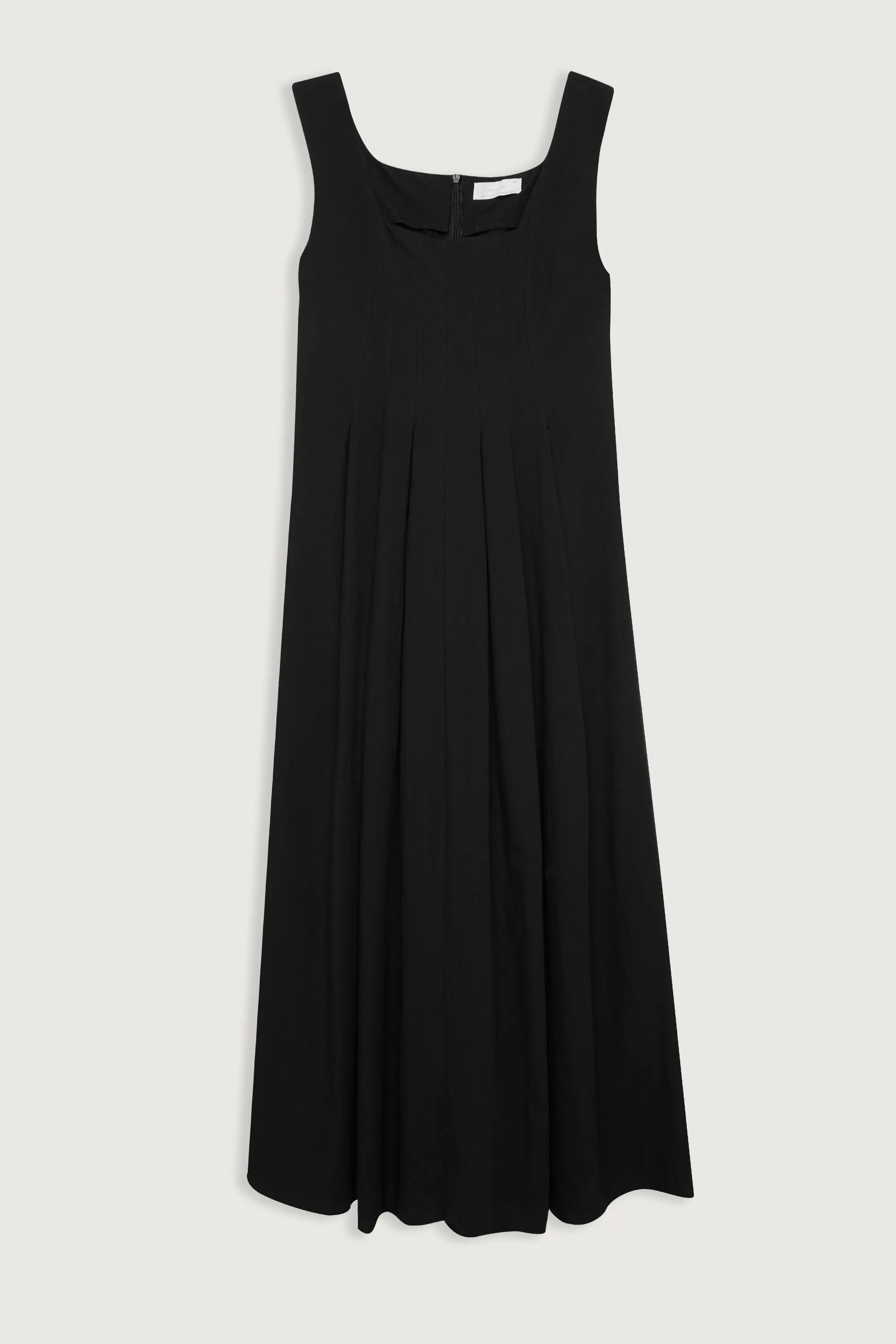 SQUARE NECK PLEATED DRESS