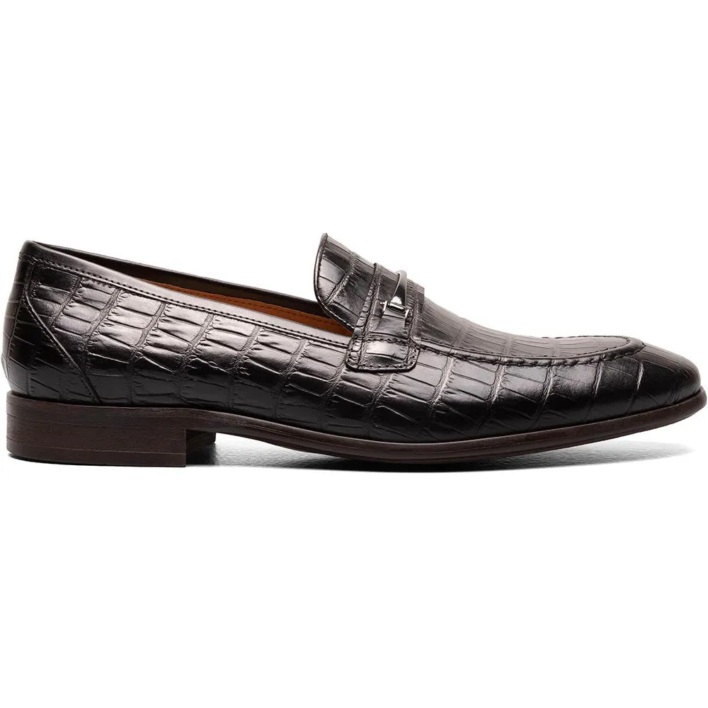 Stacy Adams Black FERDINAND Moc Toe Bit Slip On Shoes