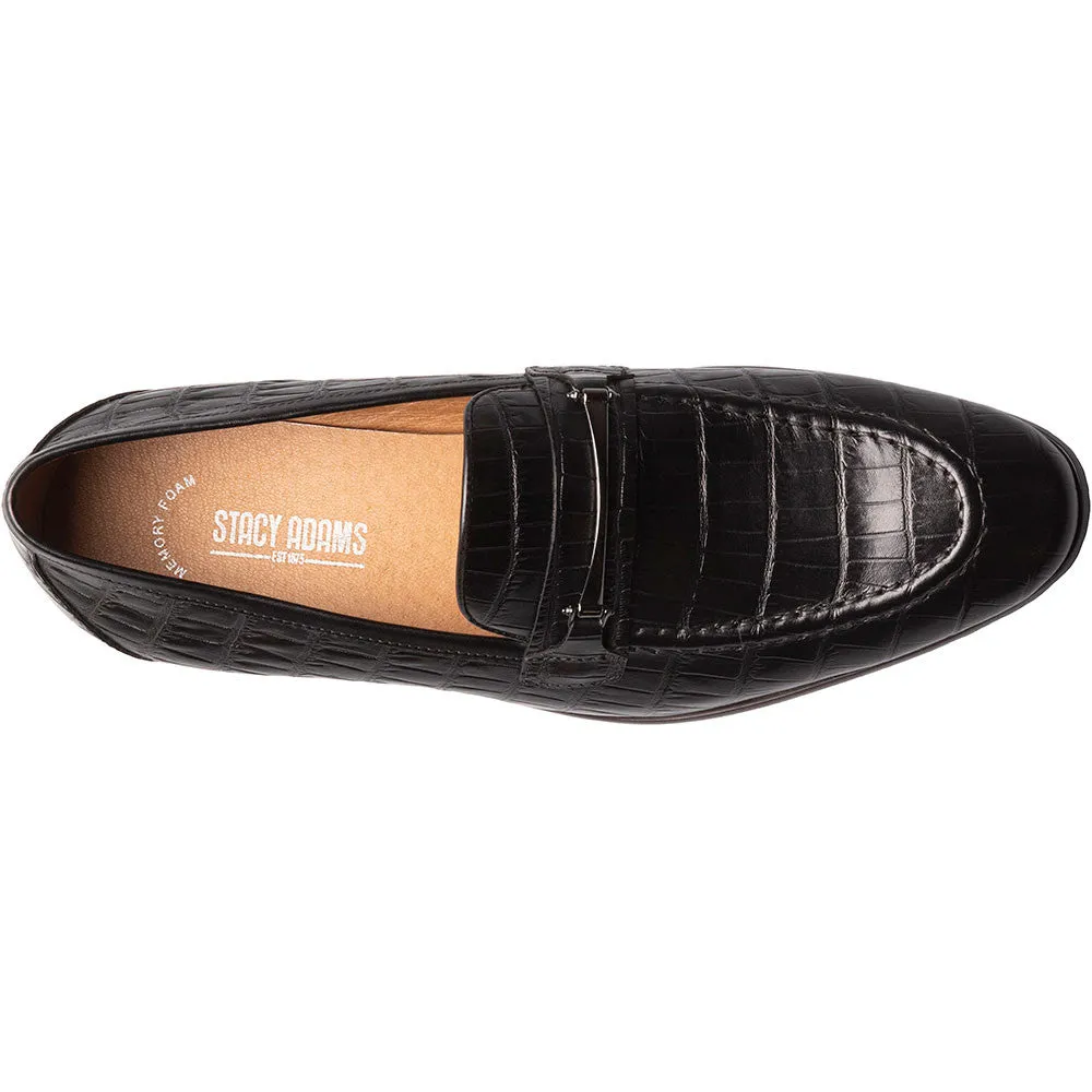 Stacy Adams Black FERDINAND Moc Toe Bit Slip On Shoes