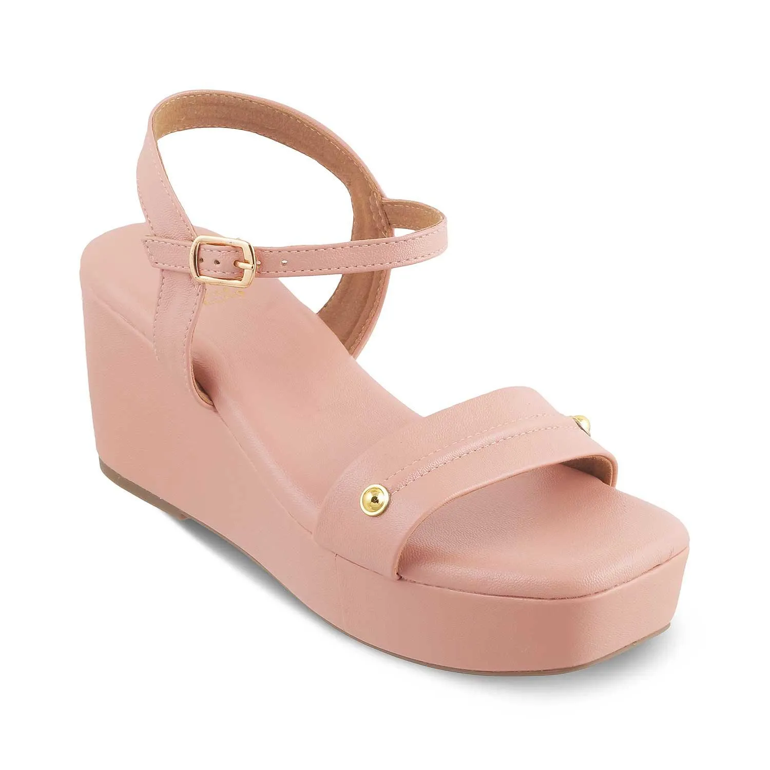 The Amst Pink Women's Dress Wedge Sandals Tresmode