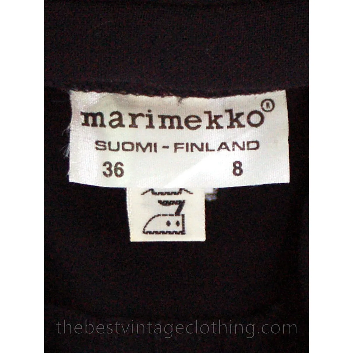 Vintage 1970s Marimekko Womens FIne Wool Shirt Dress 36/8 Pleated V Yoke