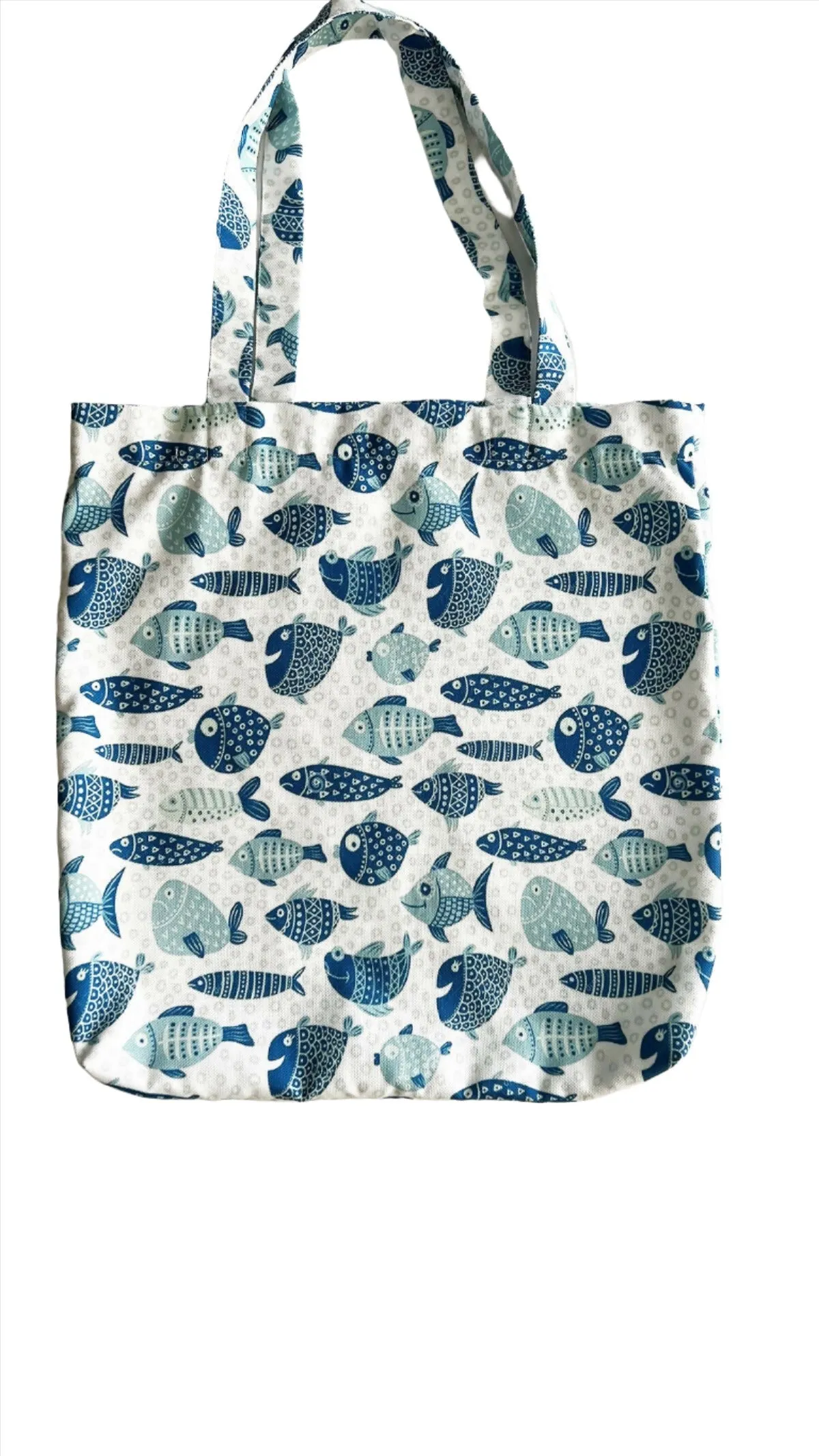 Women's Tote Bag with Blue and Aqua Fish - Great for the Beach, Lake, Pool