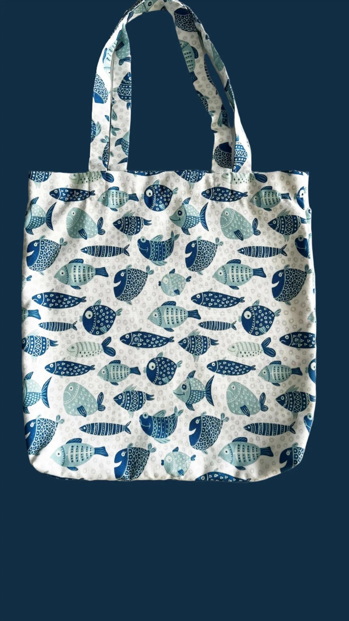 Women's Tote Bag with Blue and Aqua Fish - Great for the Beach, Lake, Pool